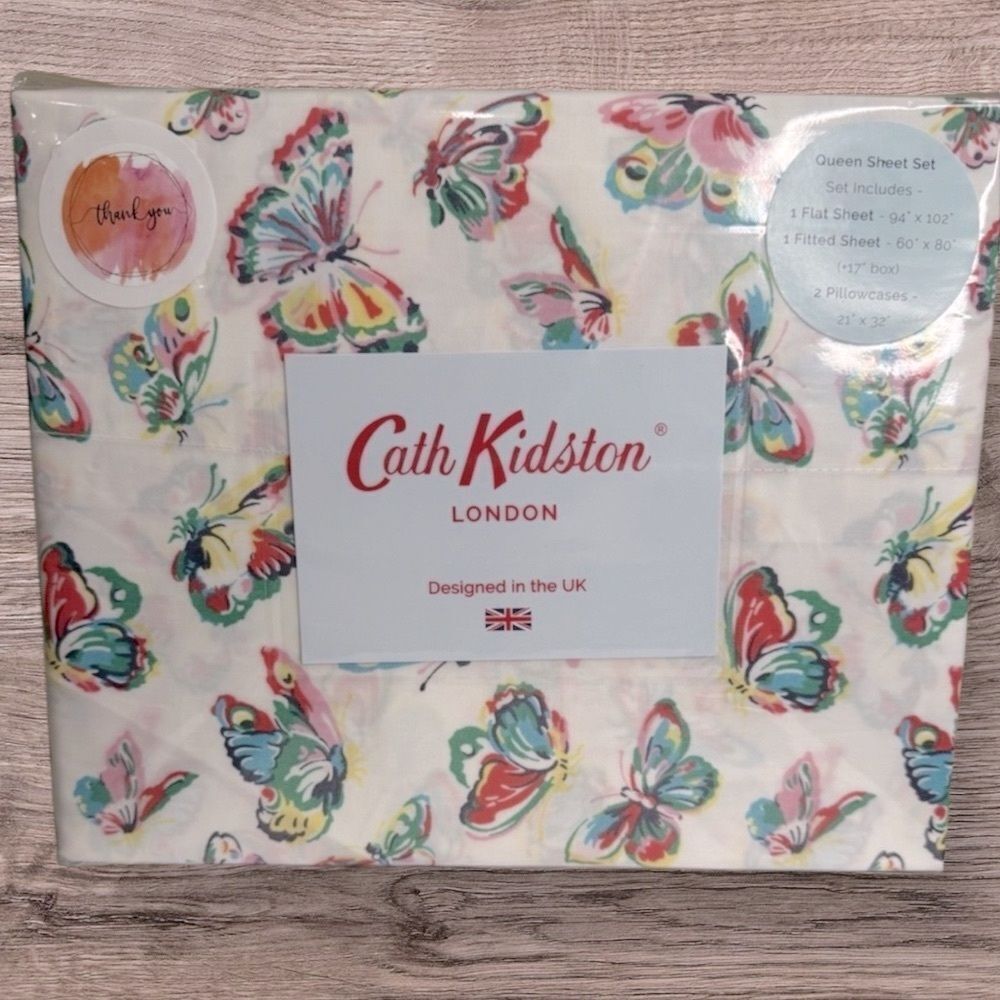 Cath Kidston Colorful Butterflies 🦋 Queen Sheet Set - Picture 5 of 5